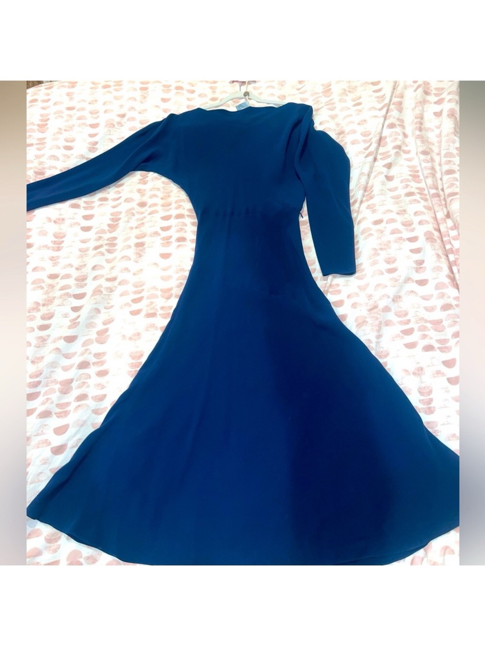 Salvatore Ferragamo Midnight Blue Long-Sleeve Midi Dress